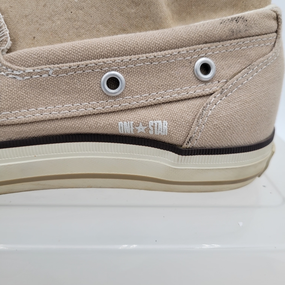 Mens Converse One Star Canvas Boat shoe Tan/Khaki/Light Brown Size 7.5 - Picture 6 of 12